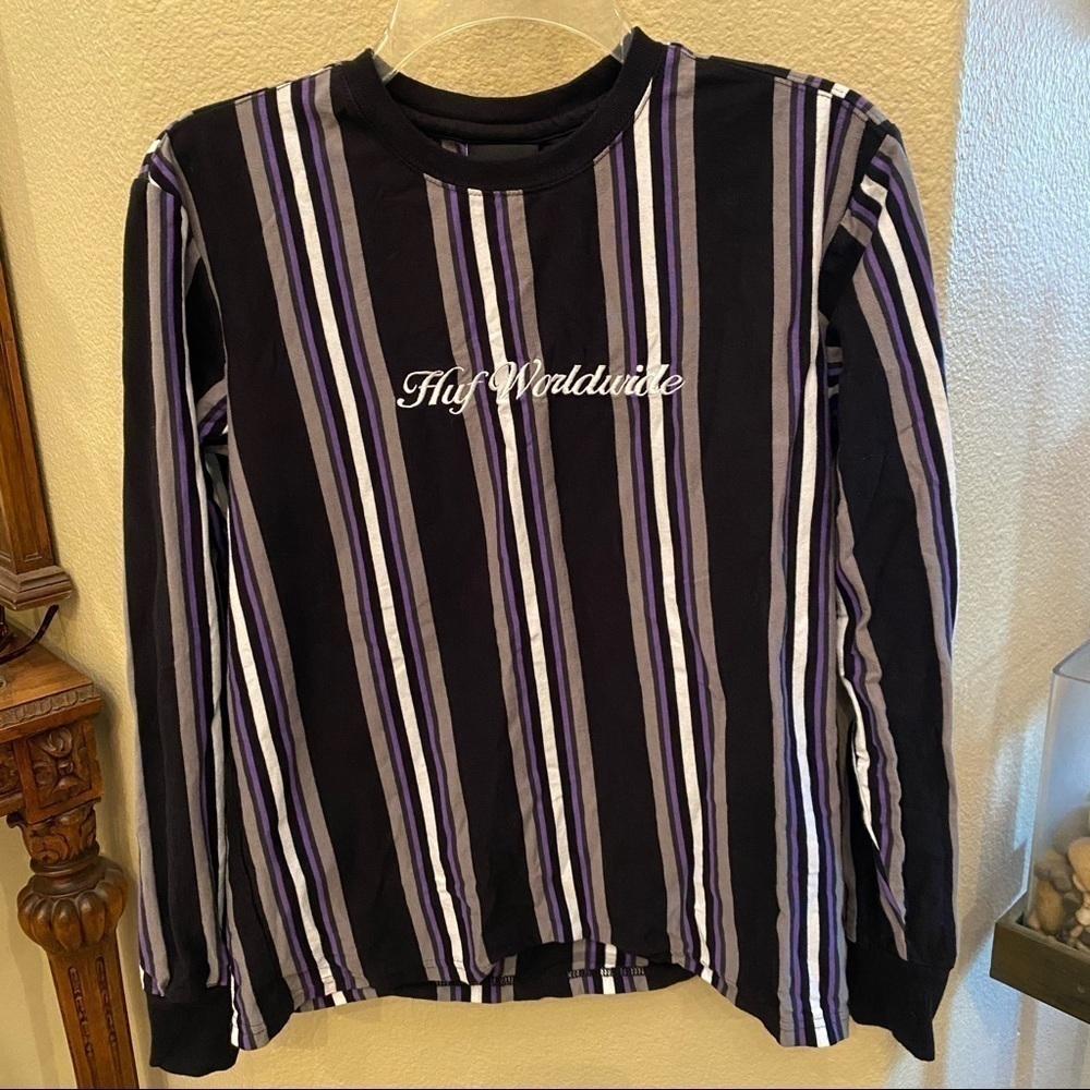 HUF Striped Long Sleeve Top Size Small